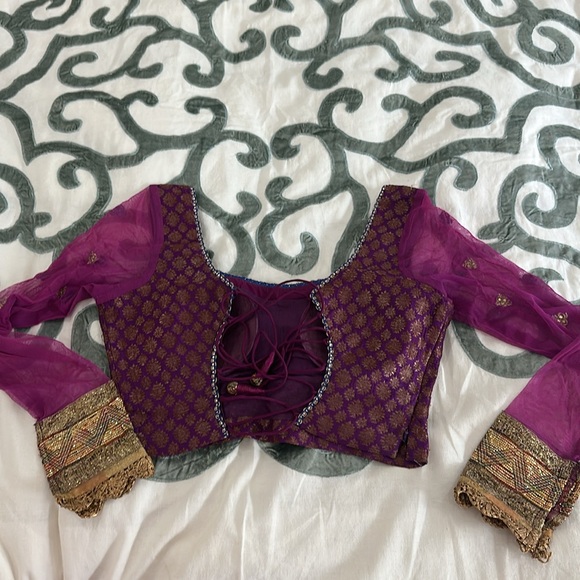CUSTOM INDIAN PURPLE AND MUSTARD LEHENGA - Picture 8 of 16